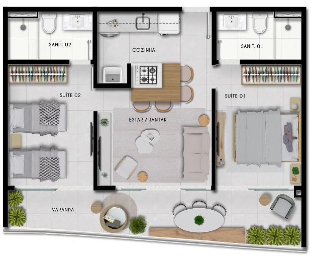 Apartamento à venda com 2 quartos, 64m² - Foto 8