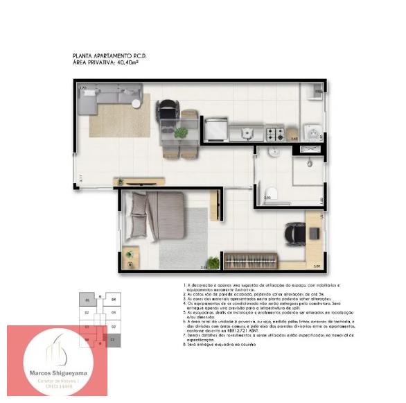 Apartamento à venda com 1 quarto, 40m² - Foto 6