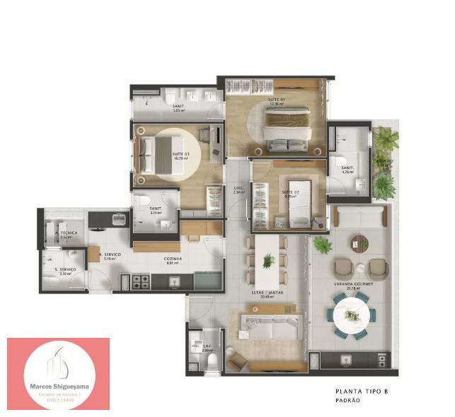 Apartamento à venda com 3 quartos, 113m² - Foto 11