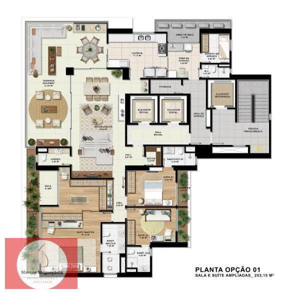 Apartamento à venda com 3 quartos, 253m² - Foto 11