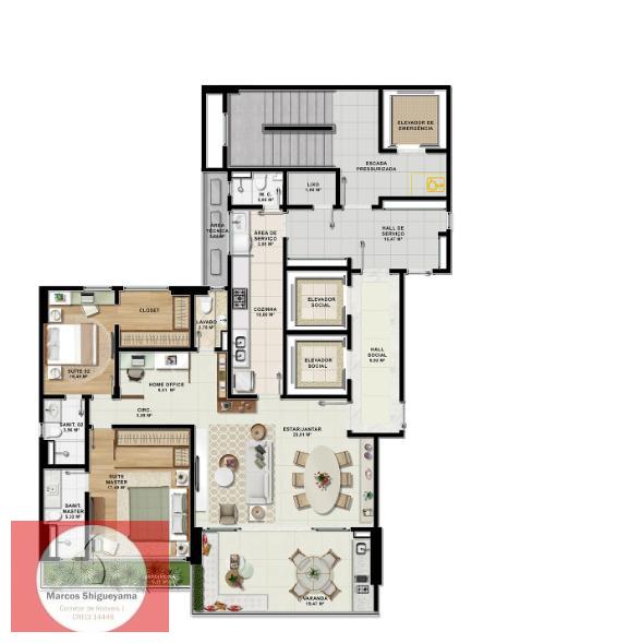 Apartamento à venda com 2 quartos, 164m² - Foto 9