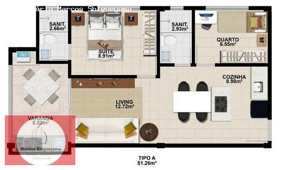 Apartamento à venda com 2 quartos, 50m² - Foto 7